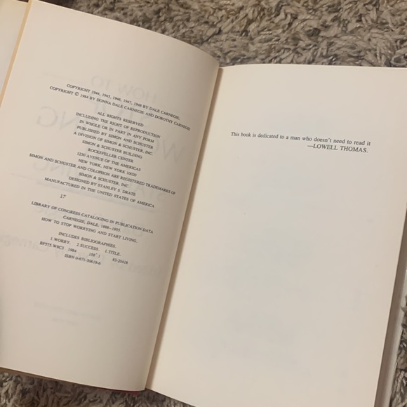 HOW TO STOP WORRYING AND START LIVING 1984 Hardcover Book By Donna Dale Carnegie - Picture 9 of 12